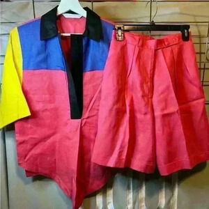 NWOT Brett Harrison Linen 2 piece Short Set